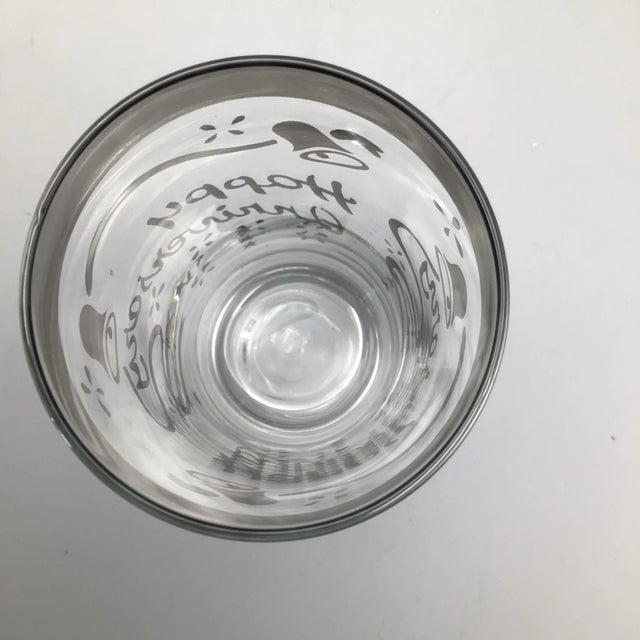 Platinum Happy Anniversary Platinum Rim Cocktail Glasses-Set of 6 For Sale - Image 8 of 13