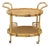 1950s Rattan Bentwood Oval Rolling Bar Cart For Sale