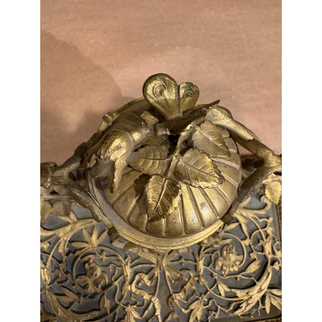 Antique French Ormolu Inkwell & Stand For Sale - Image 4 of 7