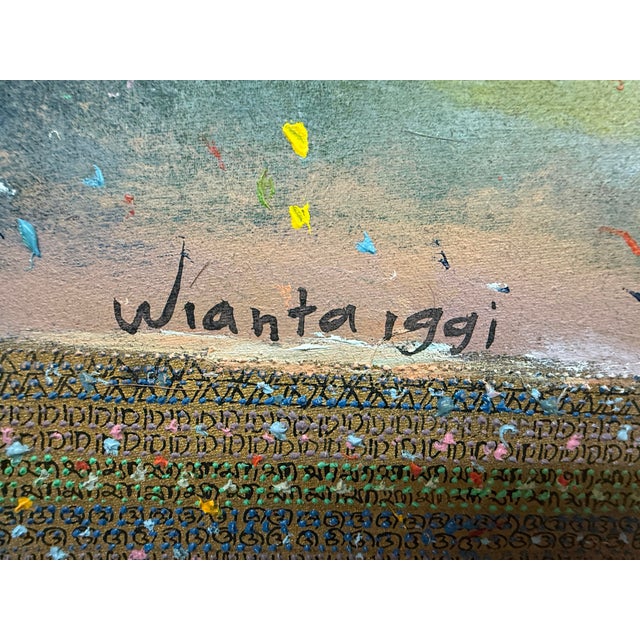 Made Wianta Sunset Original Oil Painting, Signed For Sale - Image 10 of 12