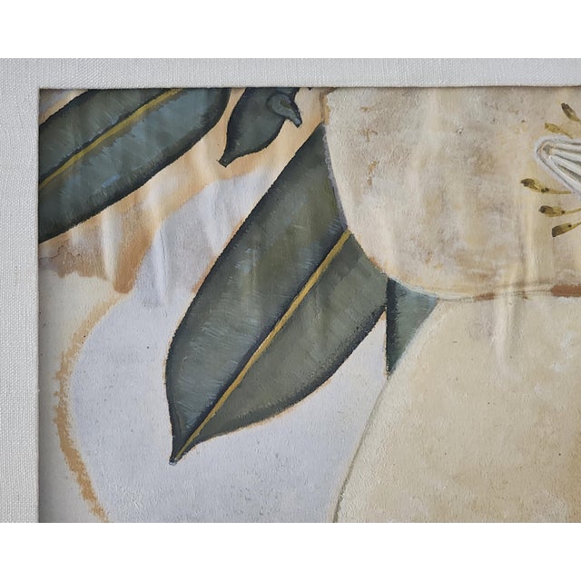 1940s Original Gouache Painting Egret Birds by James McCracken Signature Bamboo Framed Wall Art For Sale - Image 9 of 12