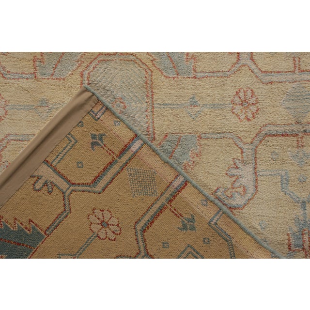 1920s Agra Runner in Blue and Yellow in Geometric Pattern For Sale In New York - Image 6 of 6