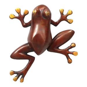 Red Brass Tree Frog Door Knocker