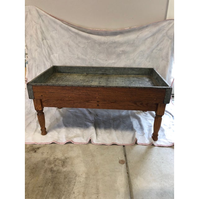 Vintage Rustic Zinc Potting Table Chairish
