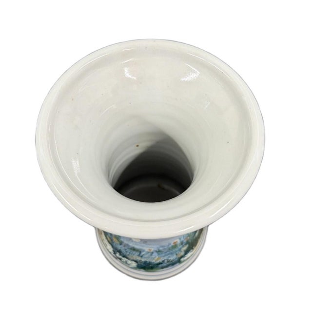 Rustic European Late 20th Century Highland Stoneware Hand-Painted 'Machair' Cylinder Vase For Sale - Image 3 of 5