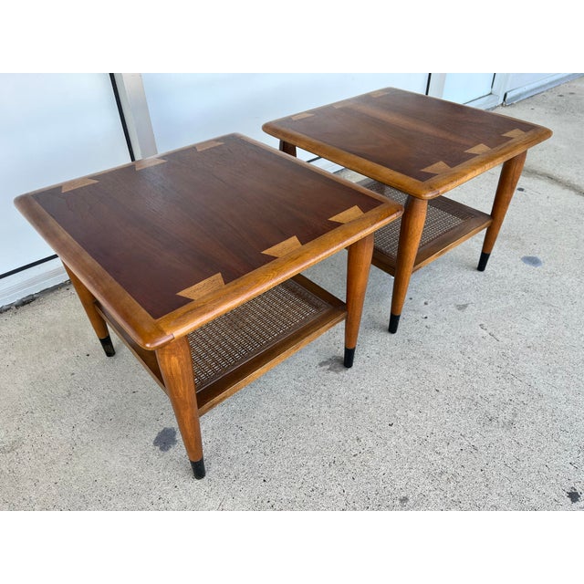 Rare Lane Acclaim Petite Tables With Caned Lower Shelf Designed by