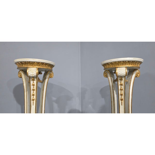 Parcel Gilt Torchere Stands, 1910s, Set of 2 For Sale - Image 4 of 12