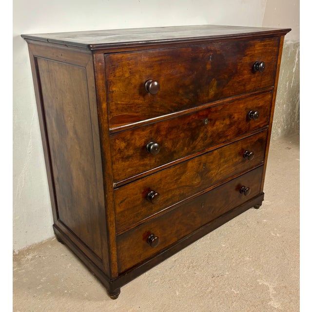 19th Century Spanish Colonial Walnut Secretary Chest With Fall Front Desk For Sale - Image 4 of 18
