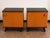 1950s Vintage Bedside Tables in Wood with Black Glass Tops, 1950s, Set of 2 For Sale - Image 5 of 10