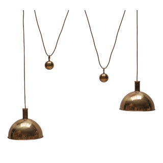 Posa Double Pendant Lamp by Florian Schulz, 1970s For Sale