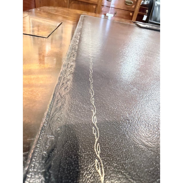 Wood Late 20th Century Regency Style Burled Walnut Leather Top Game Table For Sale - Image 7 of 10