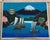 Mid-Century Modern Vintage Mid-Century Japanese Scenic Silk Paintings in Steel Frames, Pair For Sale - Image 3 of 12