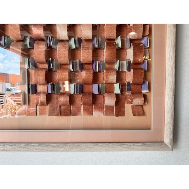 1980's Vintage Mixed Media Collage Paper Wall Art Painting- Framed/ Sold For Sale - Image 4 of 12