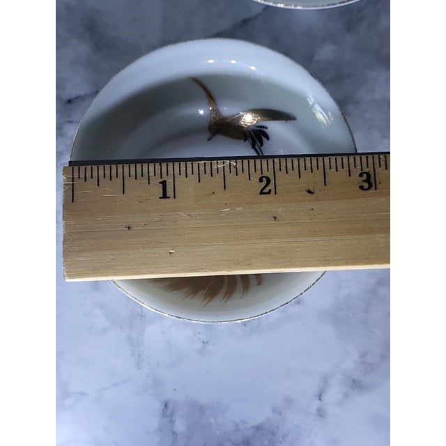 Ceramic 1940s Japanese Open Salt Cellar Sauce Dish - Set of 4 For Sale - Image 7 of 8