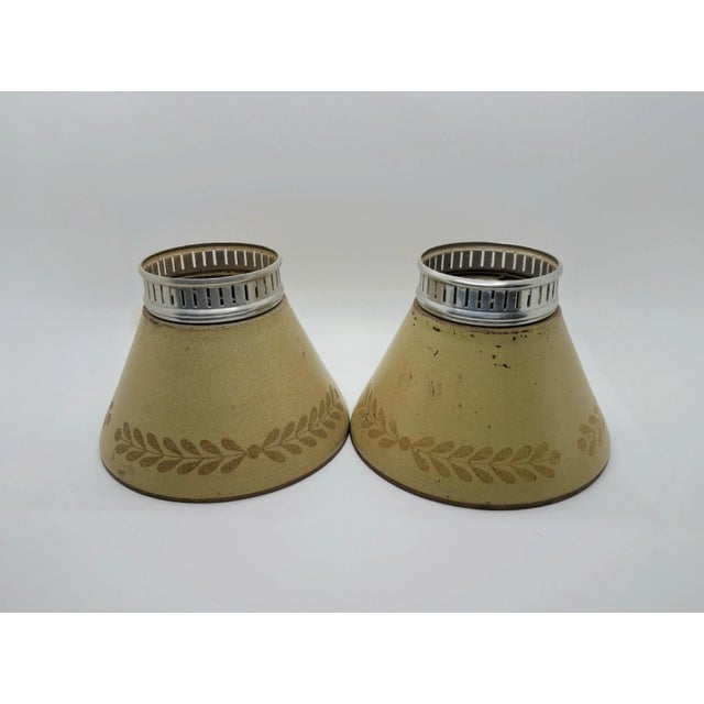 Vintage Toleware Chandelier Lamp Shades - Set of 5 For Sale - Image 6 of 18