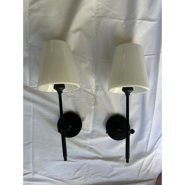 Modern Visual Comfort Bryant Glass Sconces - a Pair For Sale - Image 3 of 5