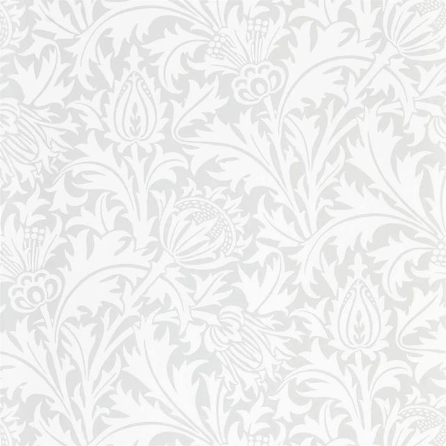 Morris & Co Pure Thistle Wallpaper in Grey Blue - a Sample For Sale