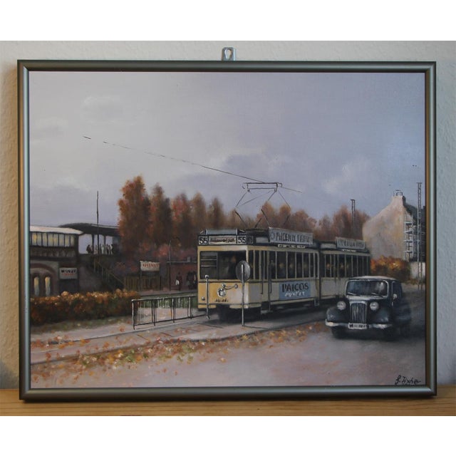 Günter Fischer, Spandau West Station in Berlin, 20th Century, Oil on Canvas, Framed For Sale - Image 7 of 10