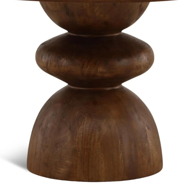 Contemporary Stacked Wood Form Round Dining Table For Sale - Image 3 of 4