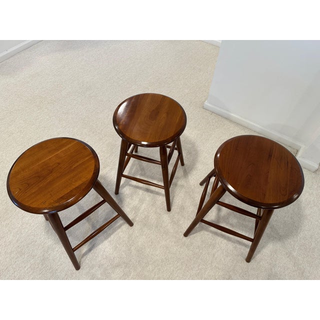 Rustic S Bent & Bros Counter Stools For Sale - Image 3 of 3