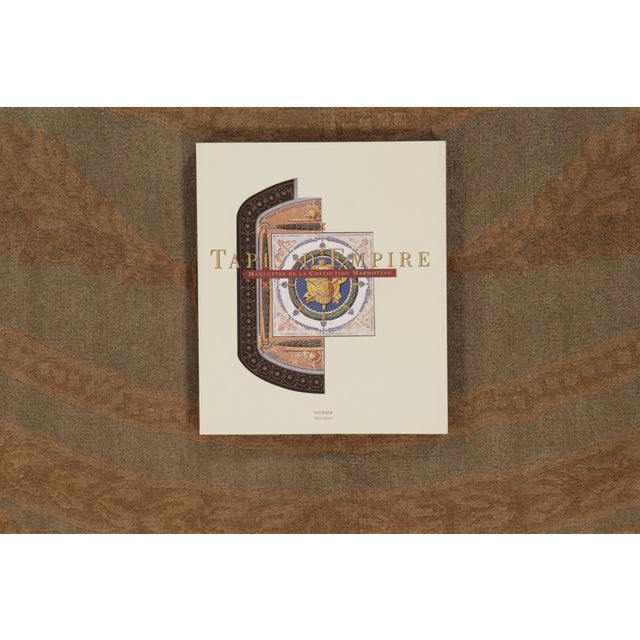 Camel Antique French Aubusson Rug With Ornate Golden Floral Medallion - Rug & Kilim For Sale - Image 8 of 10