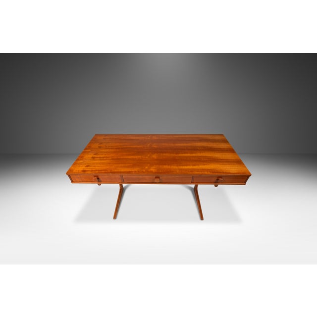 Mid-Century Modern Danish Mid-Century Modern Teak Cantilever Executive Desk by Georg Petersens, Denmark, C. 1960s For Sale - Image 3 of 12