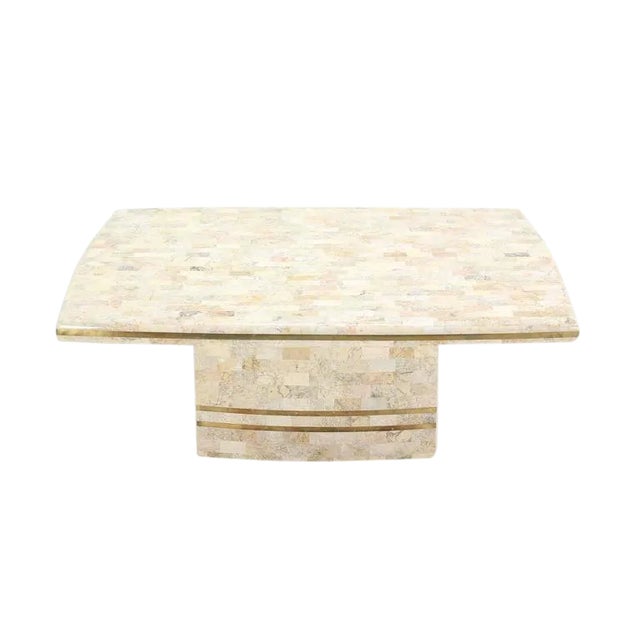 Vintage Mid Century Maitland Smith Brass Inlay Tessellated Coffee Table For Sale - Image 6 of 6