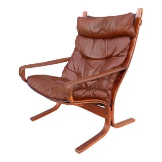 Late 20th Century Danish Modern Leather "Siesta" Lounge Chair Attributed to Westnofa For Sale