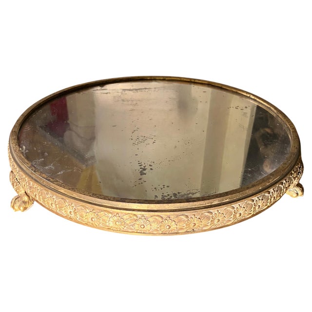19th Century Italian Empire Mercury-Gilded Bronze Mirrored Plateau Centerpiece For Sale - Image 15 of 15