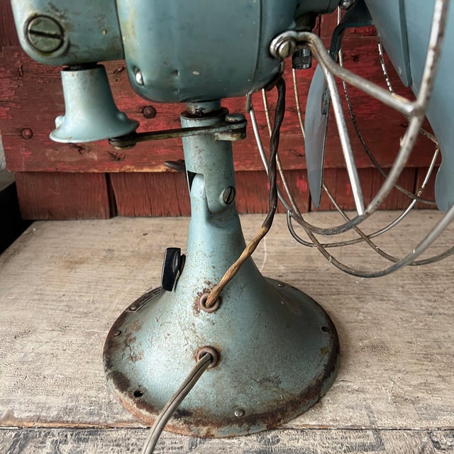 Vintage General Electric 12" Oscillating Desk Fan Model Fm12v43 Functional For Sale - Image 10 of 16