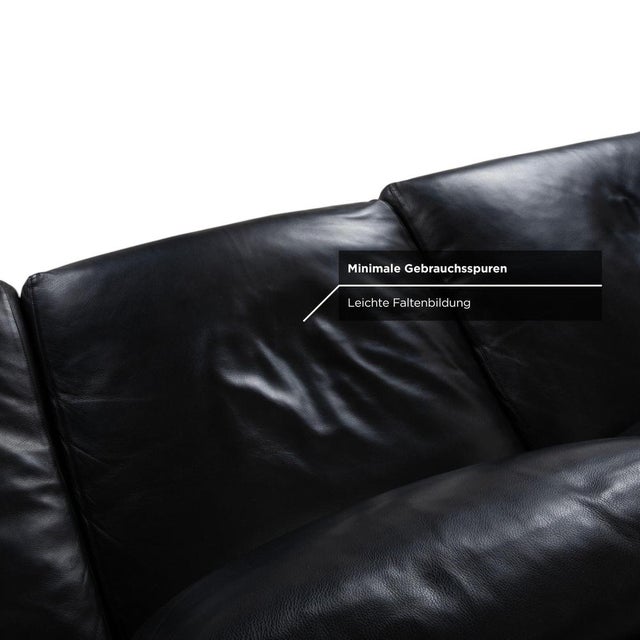 Leather Three-Seater Black Sofa from Minotti For Sale - Image 6 of 12