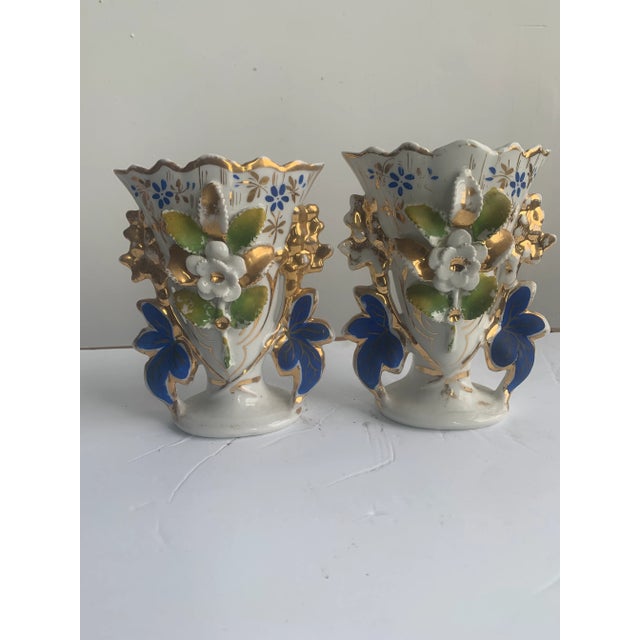 European Porcelain Vases - A Pair For Sale - Image 4 of 9