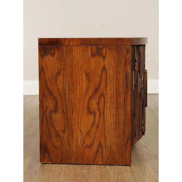 Lane Mid Century Brutalist Pueblo Cabinet Nightstands - A Pair For Sale In Philadelphia - Image 6 of 12