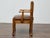 Early 20th Century English Burl Wood Armchair with Leather Upholstery and Turned Disc Feet For Sale - Image 9 of 12