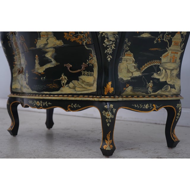 Italian Hand Paint Decorated Chinoiserie Commode Chest For Sale - Image 13 of 17