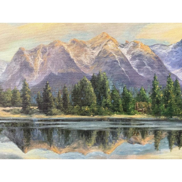 Original 1968 Mountain Landscape Oil on Board by Lillian Lewis For Sale - Image 4 of 11