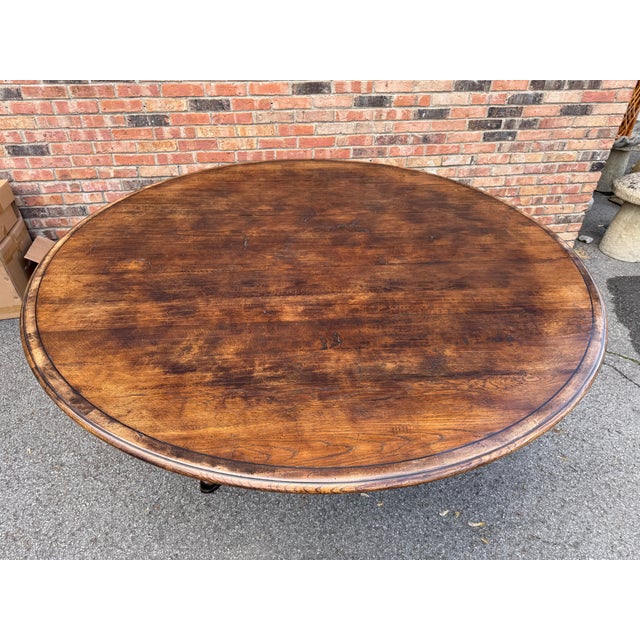 Custom Round English Dining Table For Sale - Image 9 of 9