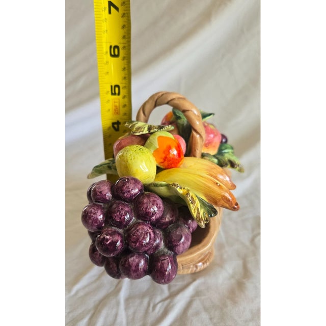 Italian Vintage MCM Italian Majolica Fruit Basket Centerpiece For Sale - Image 3 of 6