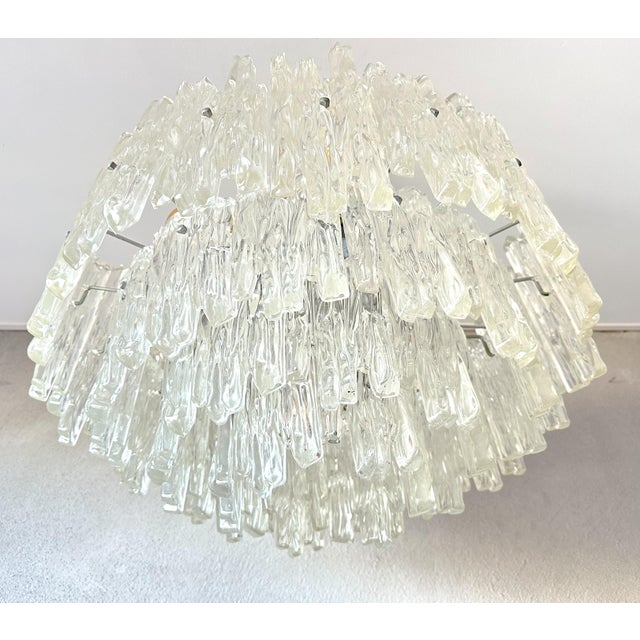 1970s Vintage Acrylic Glass Chandelier For Sale - Image 5 of 8