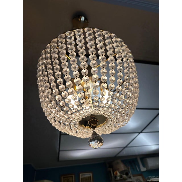 Mid-Century Crystal Chandelier, 1950s For Sale - Image 11 of 13