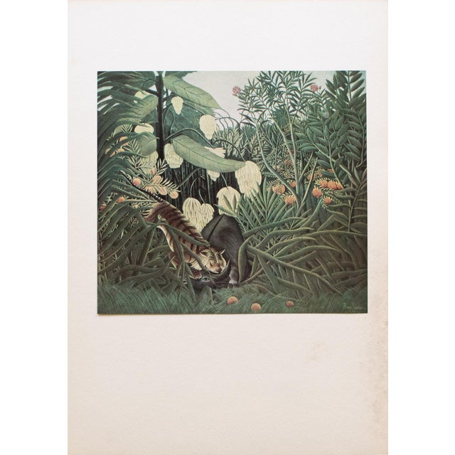 The School of Paris 1951 After Henri Rousseau Original "Fight Between a Tiger and a Buffalo" Photogravure For Sale - Image 3 of 8