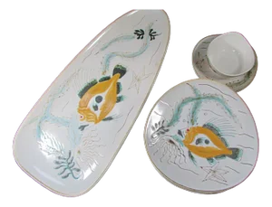 Mid-Century Poisson Service by Etel for M.B.F.A., 1960s, Set of 14