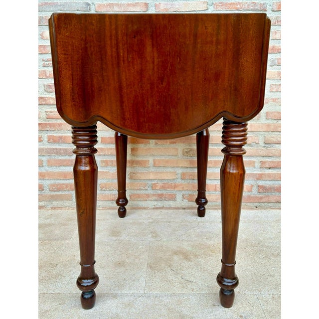 French Wooden Nesting Table with Wings and Two Drawers, 1920s For Sale - Image 14 of 18