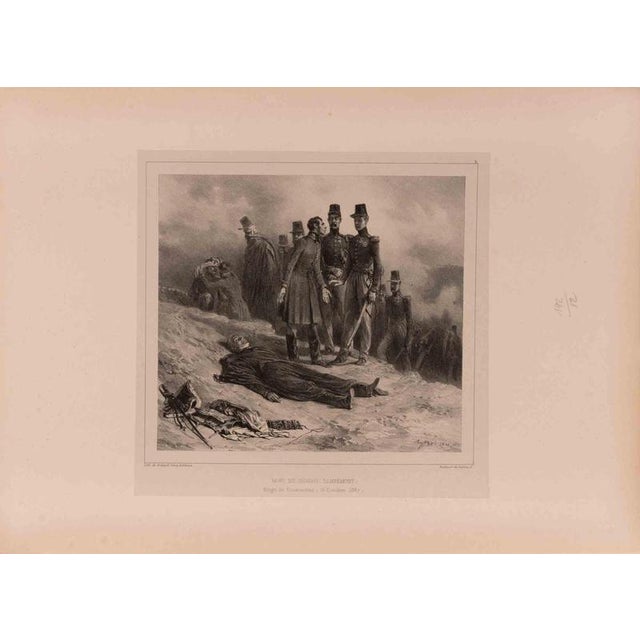 Auguste Raffet, Death of General Damrémont, Siege Of\., 1837, Lithograph For Sale - Image 3 of 3