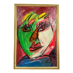 Original 1985 Peter Keil Acrylic on Canvas, Framed