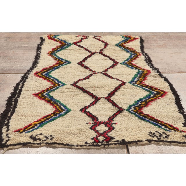 Vintage Azilal Moroccan Rug, 03'02 X 05'10 For Sale - Image 9 of 10