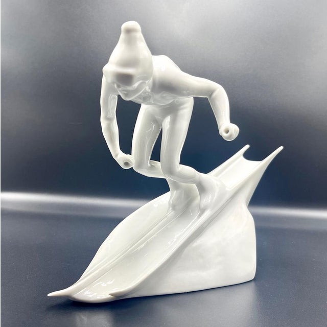 Vintage Slalom Skier Figure in Porcelain from Royal Dux, 1950s For Sale - Image 13 of 14