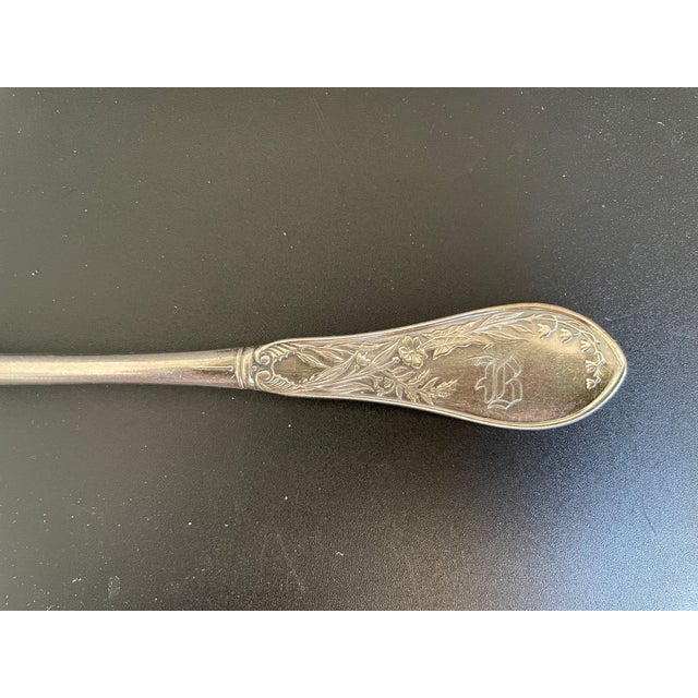 International Silver Antique 1847 Rogers Bros Lily Silverplate 1874 Serving Spoon - Mono B For Sale - Image 4 of 8