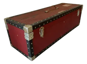 Vintage Mole Richardson Co Maroon Red Specialty Luggage Travel Trunk