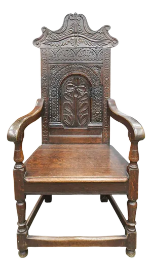 Antique 18th Century English Oak Wainscot Armchair